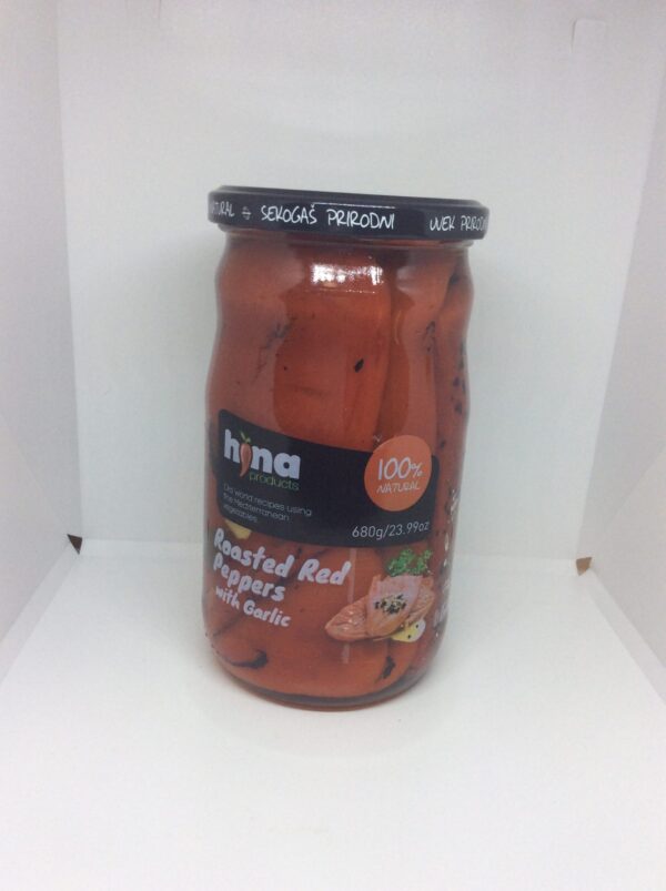 Roasted Red Peppers With Garlic Hina 680g