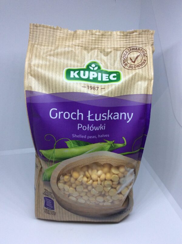 Shelled Peas halves, Groch Luskany Kupiec 400g.
